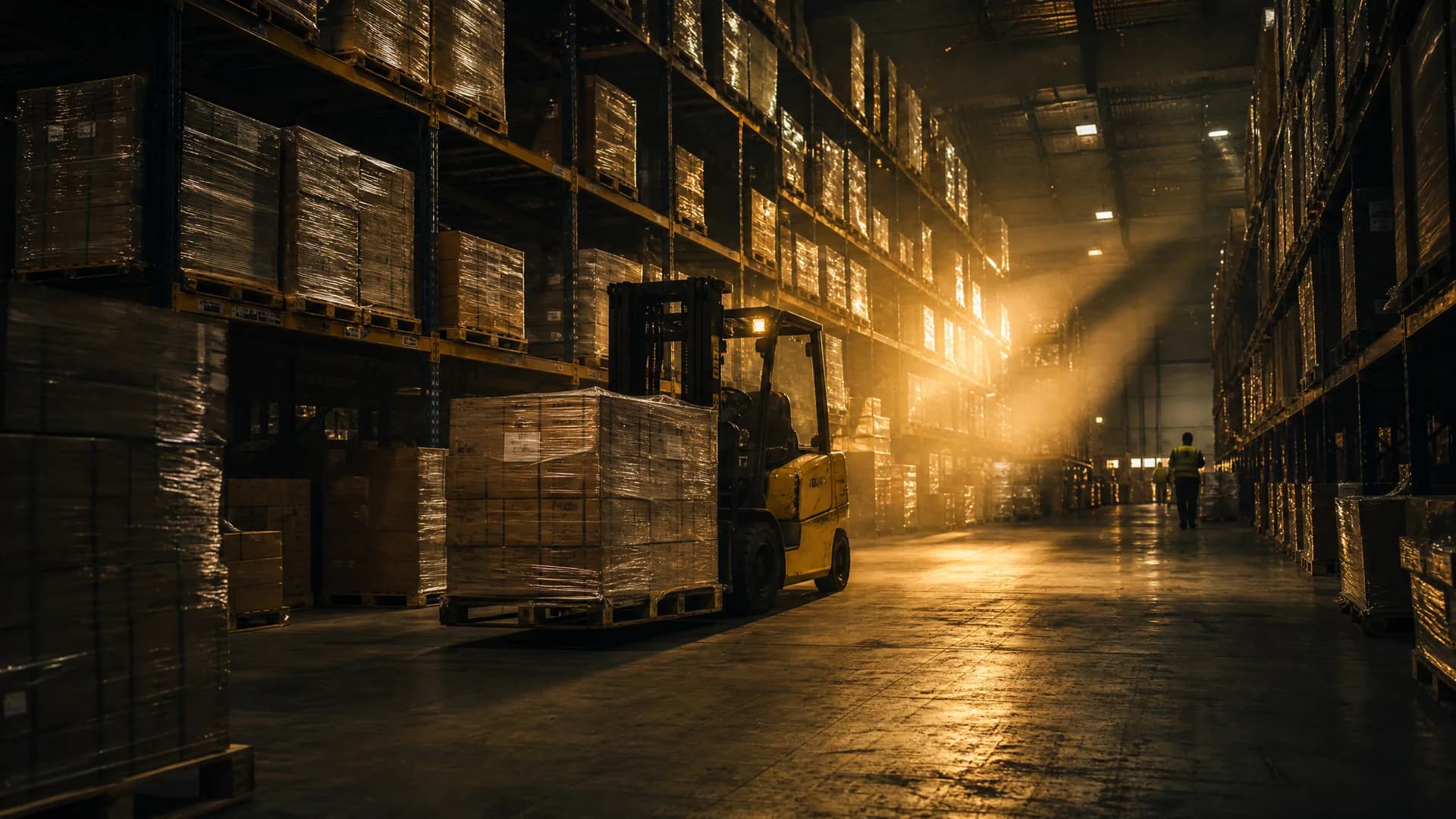 Trovo Crate warehouse floor stacked with liquidation pallets